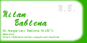 milan bablena business card